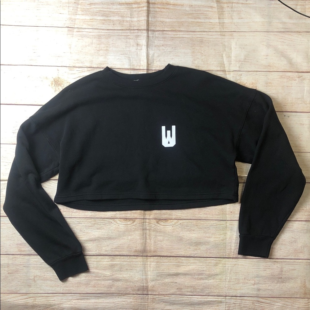 Urthwear 100% Organic Cotton Black Cropped Sweatshirt
